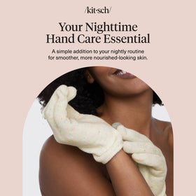 Kitsch lifestyle scene in bedroom showing relaxed overnight moisturizing routine