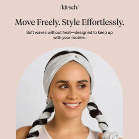 Kitsch headband packed in suitcase showing travel-friendly styling on the go benefit