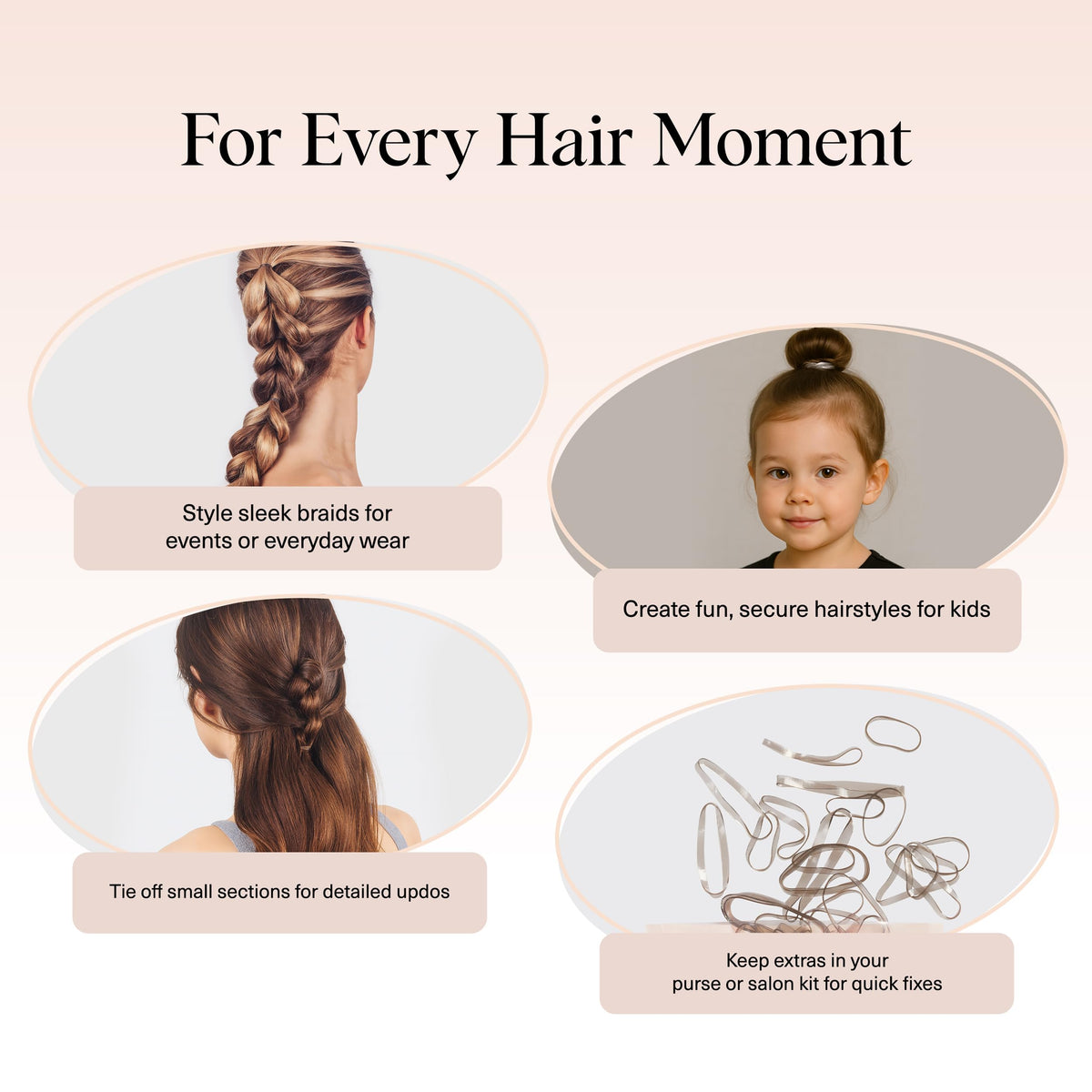 Kitsch open pack spread on surface, ample quantity for salon or home use