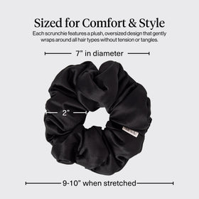 Kitsch scrunchie securing a ponytail for a smooth, creaseless result