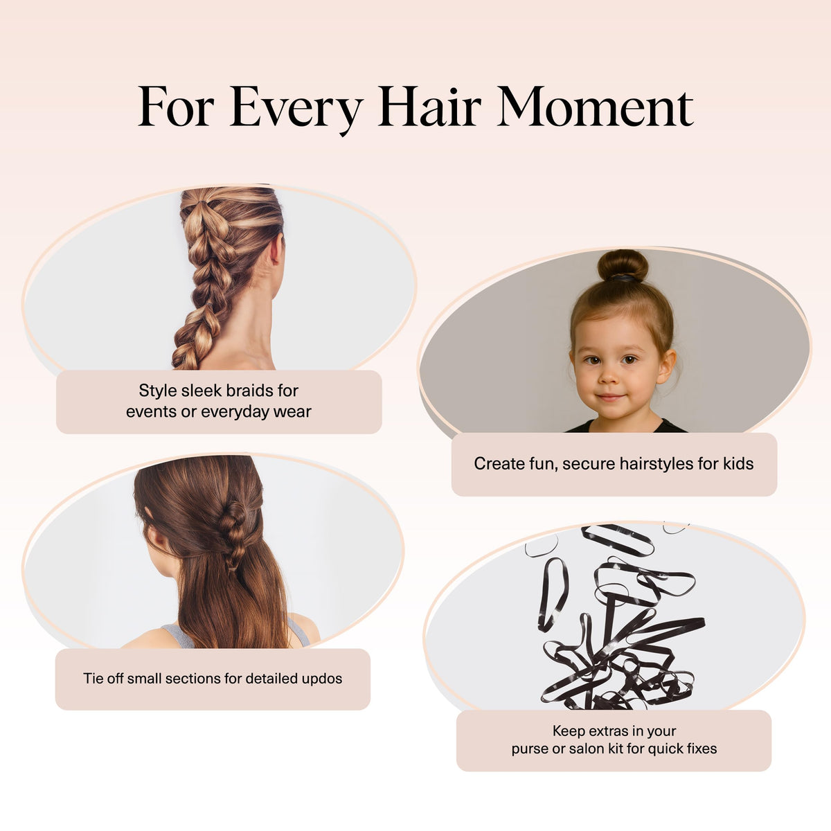 Kitsch salon styling setup showing professional-grade durable elastics