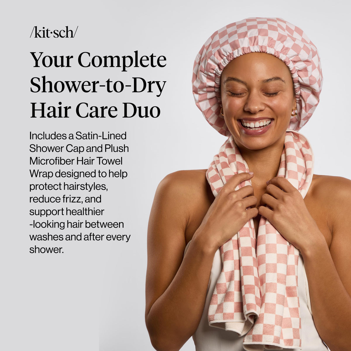 Kitsch satin lining close-up protecting hair friction and promoting smoothness