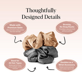 Kitsch scrunchie worn on wrist as accessory offering convenience and quick hair access