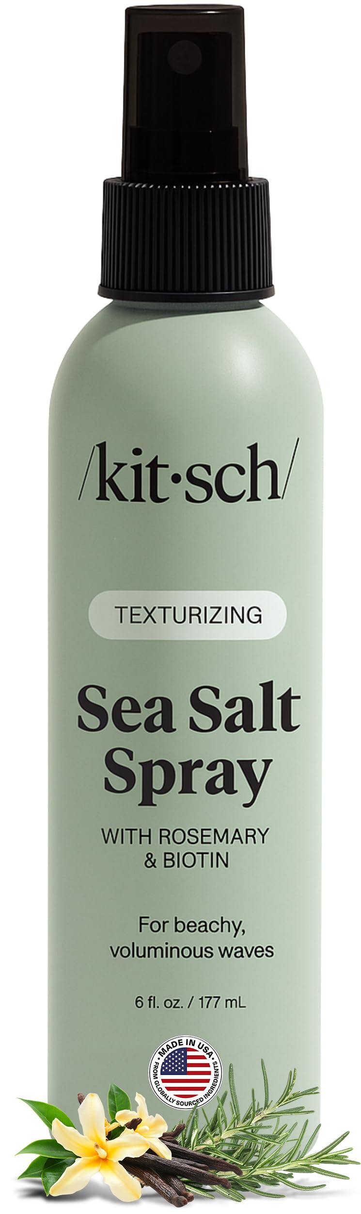 Kitsch bottle front packaging showing product and size benefits