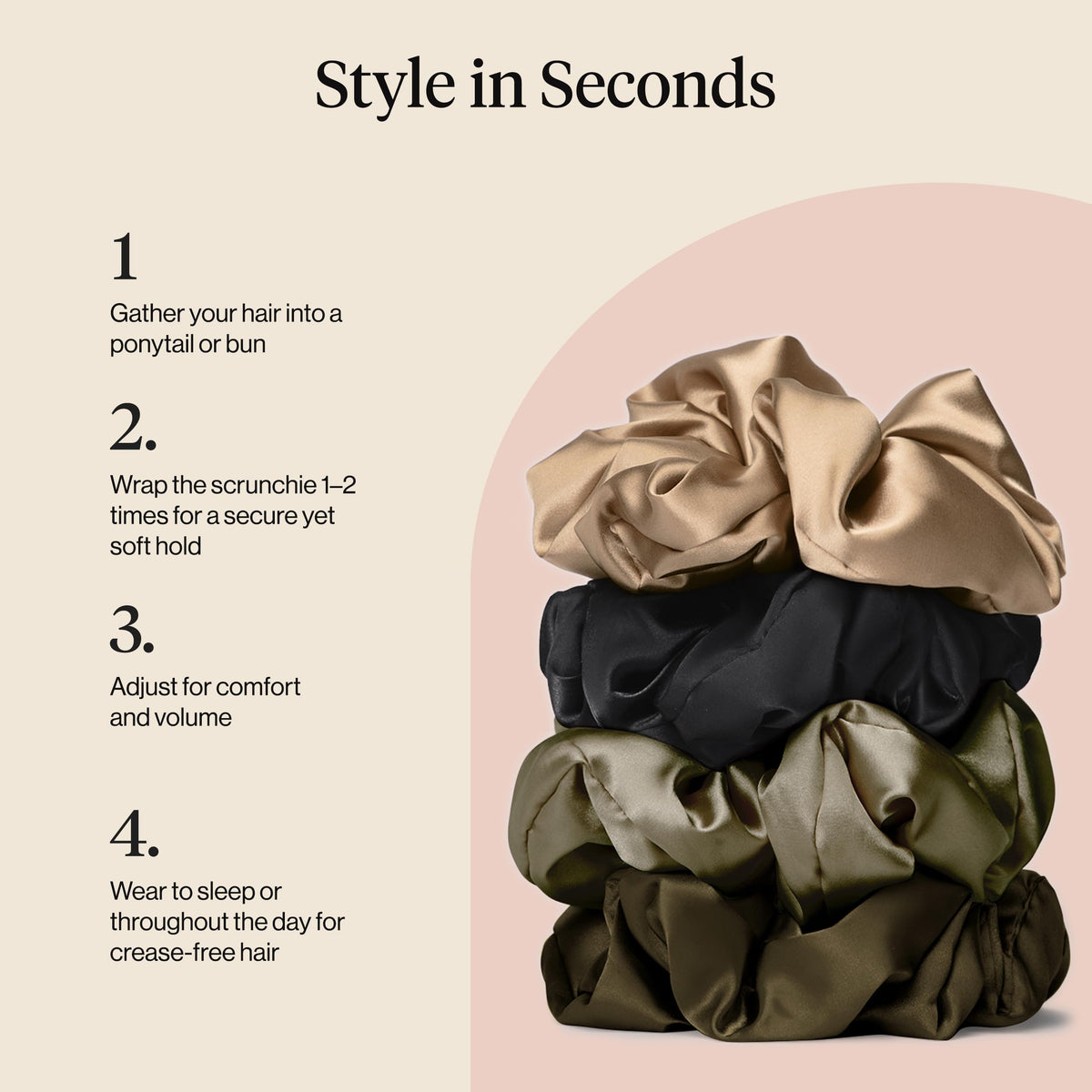 Kitsch scrunchie beside a coin showing size and lightweight convenience