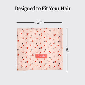 Kitsch towel beside ruler size comparison showing XL coverage for long hair
