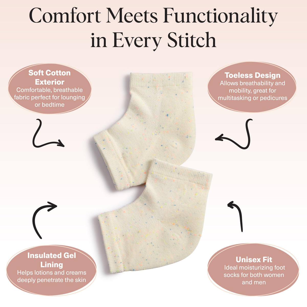 Kitsch socks worn overnight beside bed for convenient nightly care