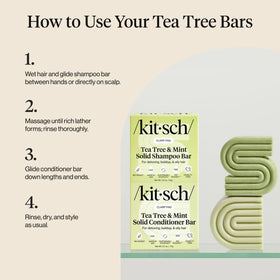 Kitsch conditioner bar being applied to hair for lightweight moisture and slip