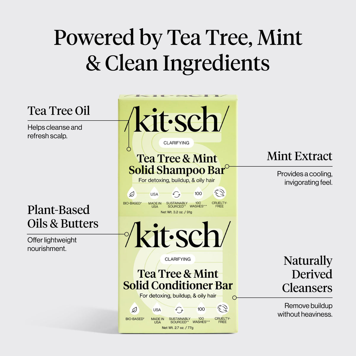 Kitsch conditioner bar close-up showing smooth texture for easy detangling