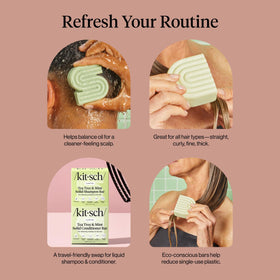 Kitsch natural tea tree and mint ingredients visual emphasizing fresh scent