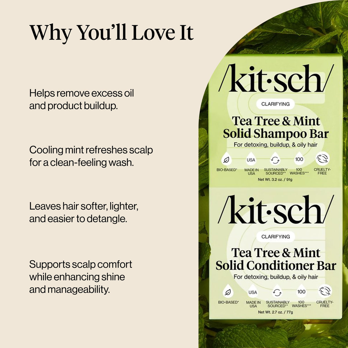 Kitsch bars staged on a bathroom shelf showing sustainable daily routine