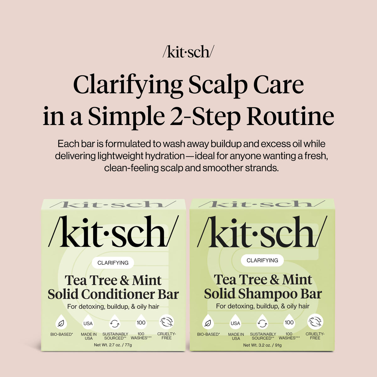 Kitsch shampoo bar lather on hand demonstrating effective cleansing foam