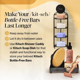 Kitsch shampoo bar being lathered on wet hair demonstrating easy application