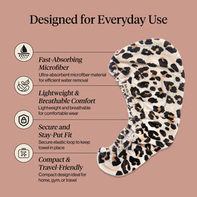 Kitsch towel wrapped on long hair model demonstrating secure hold and time-saving benefit