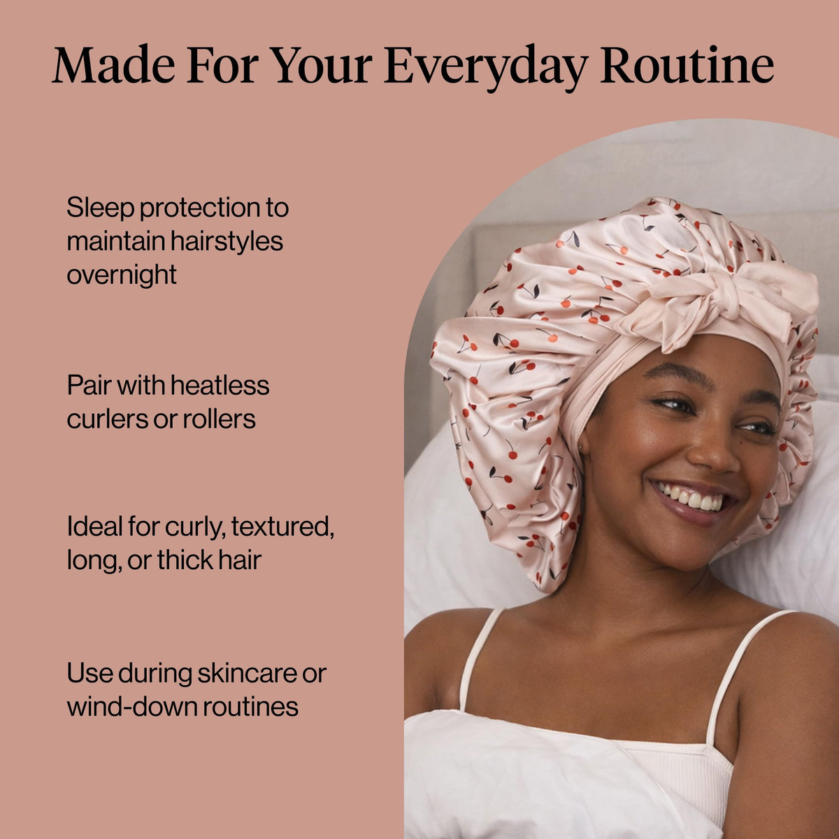 Kitsch bonnet interior double-layer satin protects hair moisture