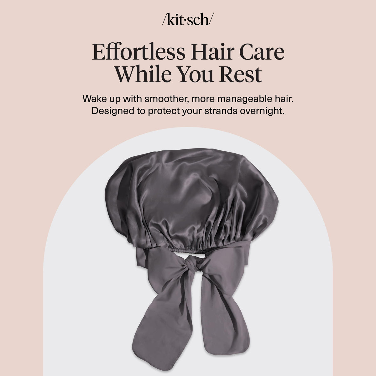 Kitsch bonnet folded and packed in a bag for travel-ready hair protection
