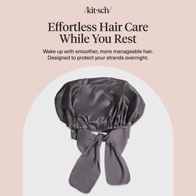 Kitsch bonnet folded and packed in a bag for travel-ready hair protection
