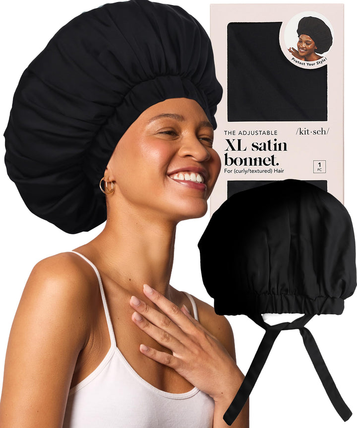 kitsch front view showing bonnet shape and soft satin protection