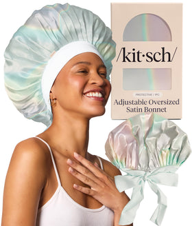Kitsch bonnet front view showing roomy fit and gentle protection