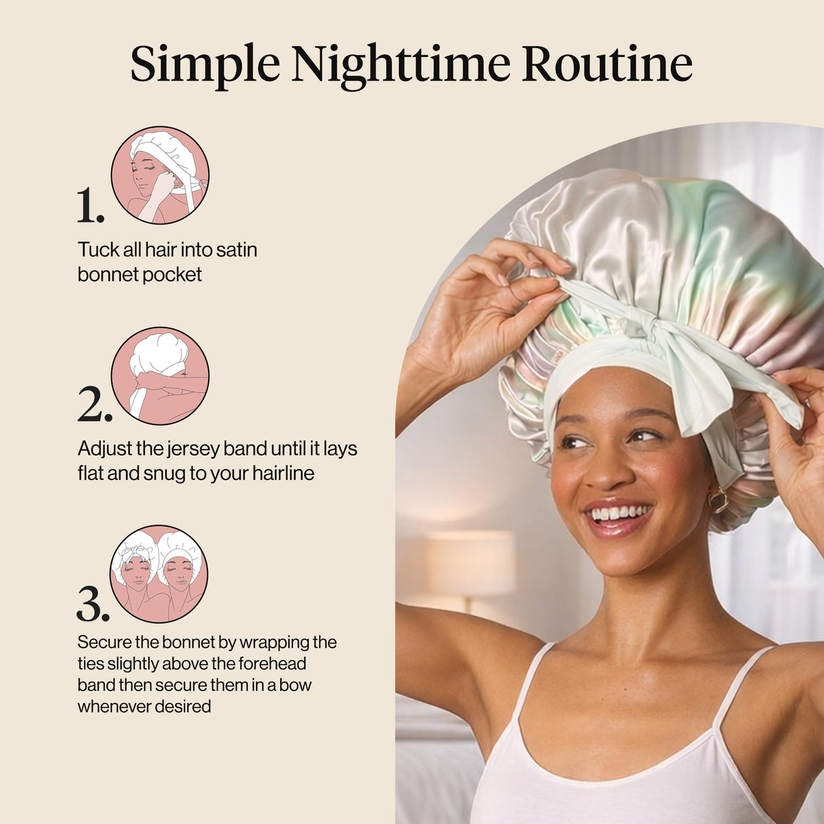 Kitsch bonnet next to pillow demonstrating extra-large interior capacity