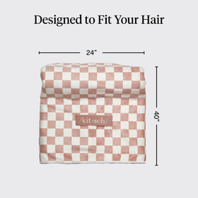 Kitsch XL microfiber towel spread flat showing full coverage for long hair