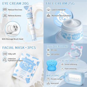 KIUORET kit next to a child’s hand showing compact, kid-friendly product sizes