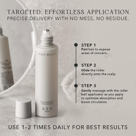 Kiwabi applied to thinning area on scalp showing easy, targeted use