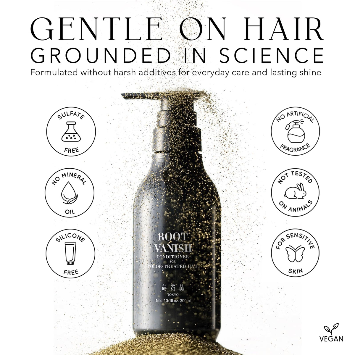 KIWABI applied to wet hair in shower showing easy distribution and detangling benefit