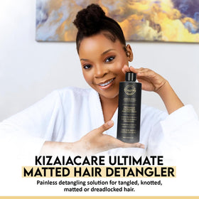 Kizaïa Tangle Hair Expert before and after section showing visible detangling