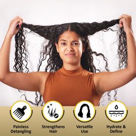 Kizaïa Tangle Hair Expert on a bathroom shelf suggesting everyday styling use