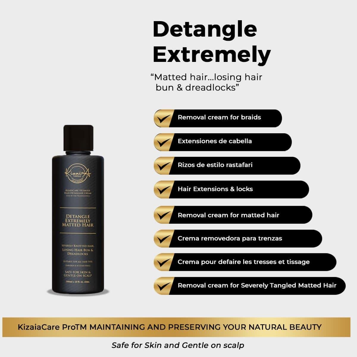 Kizaïa Tangle Hair Expert creamy texture close-up demonstrating smooth slip