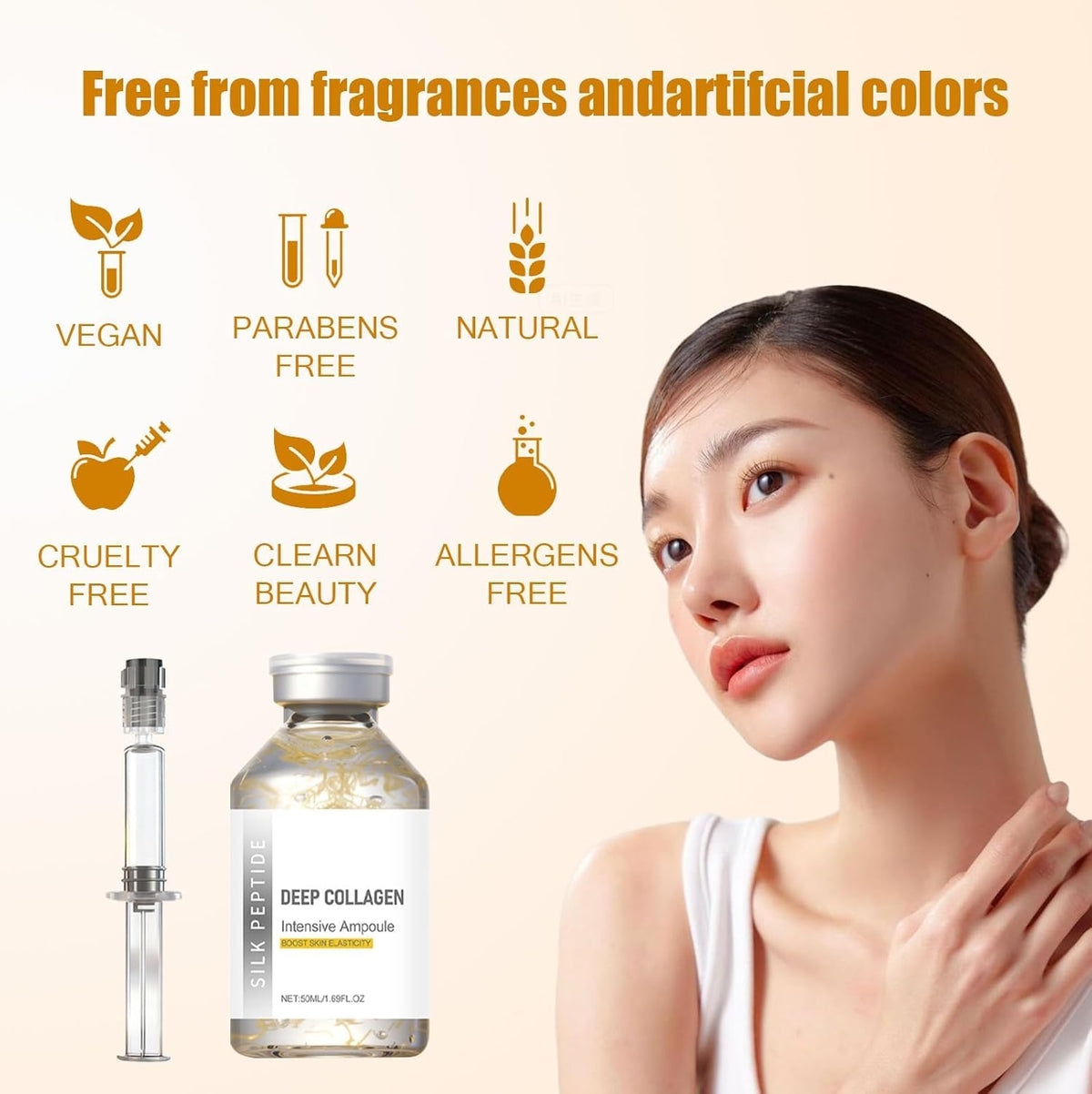 KKINYAS ampoule held in hand showing size and easy-use benefit