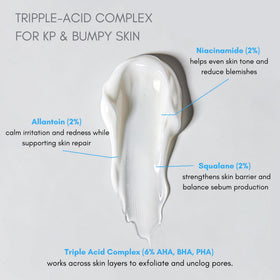 klarifyScience applying serum to arm to show smoothing and bump-reducing benefit