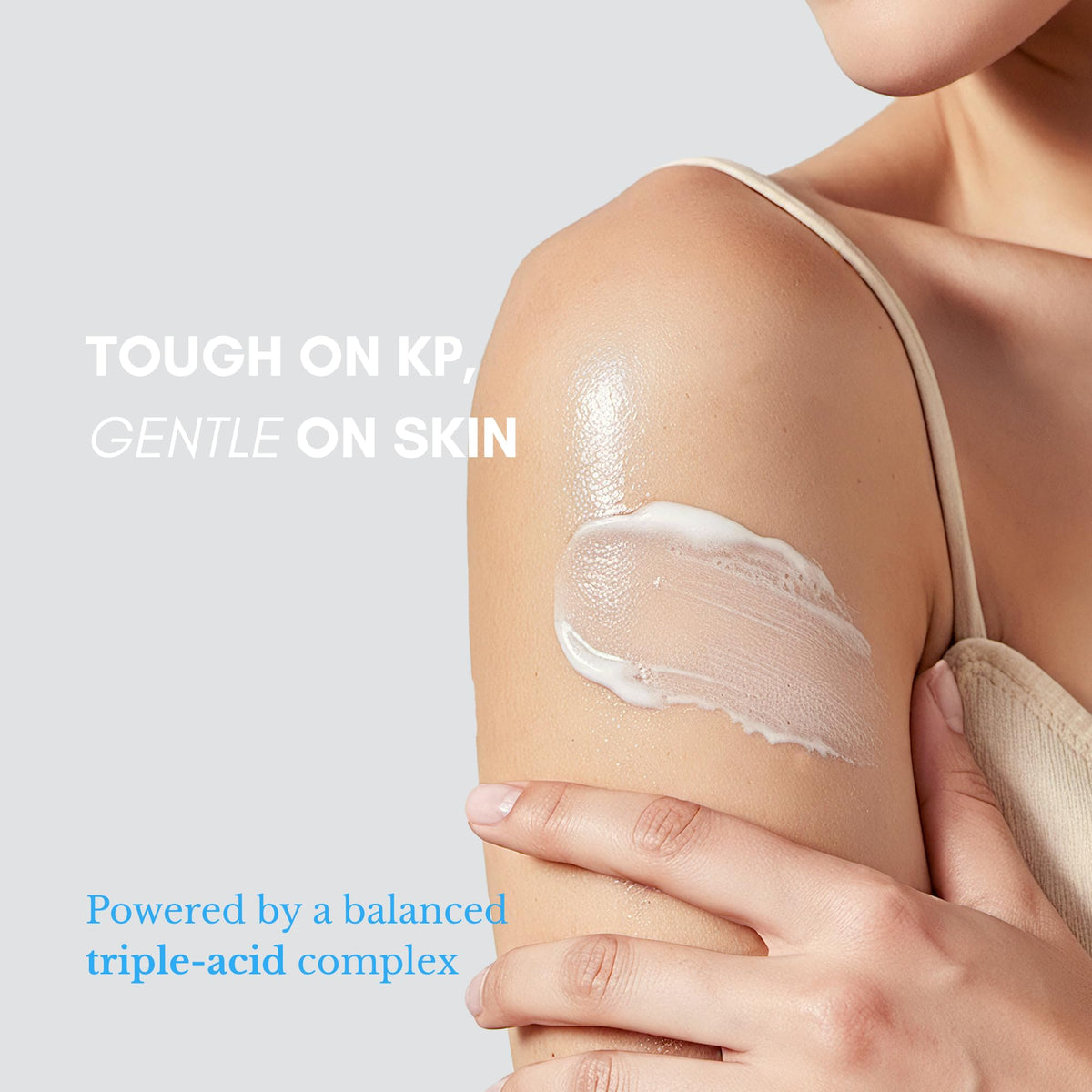 klarifyScience spread of lightweight serum on skin illustrating non-greasy hydration