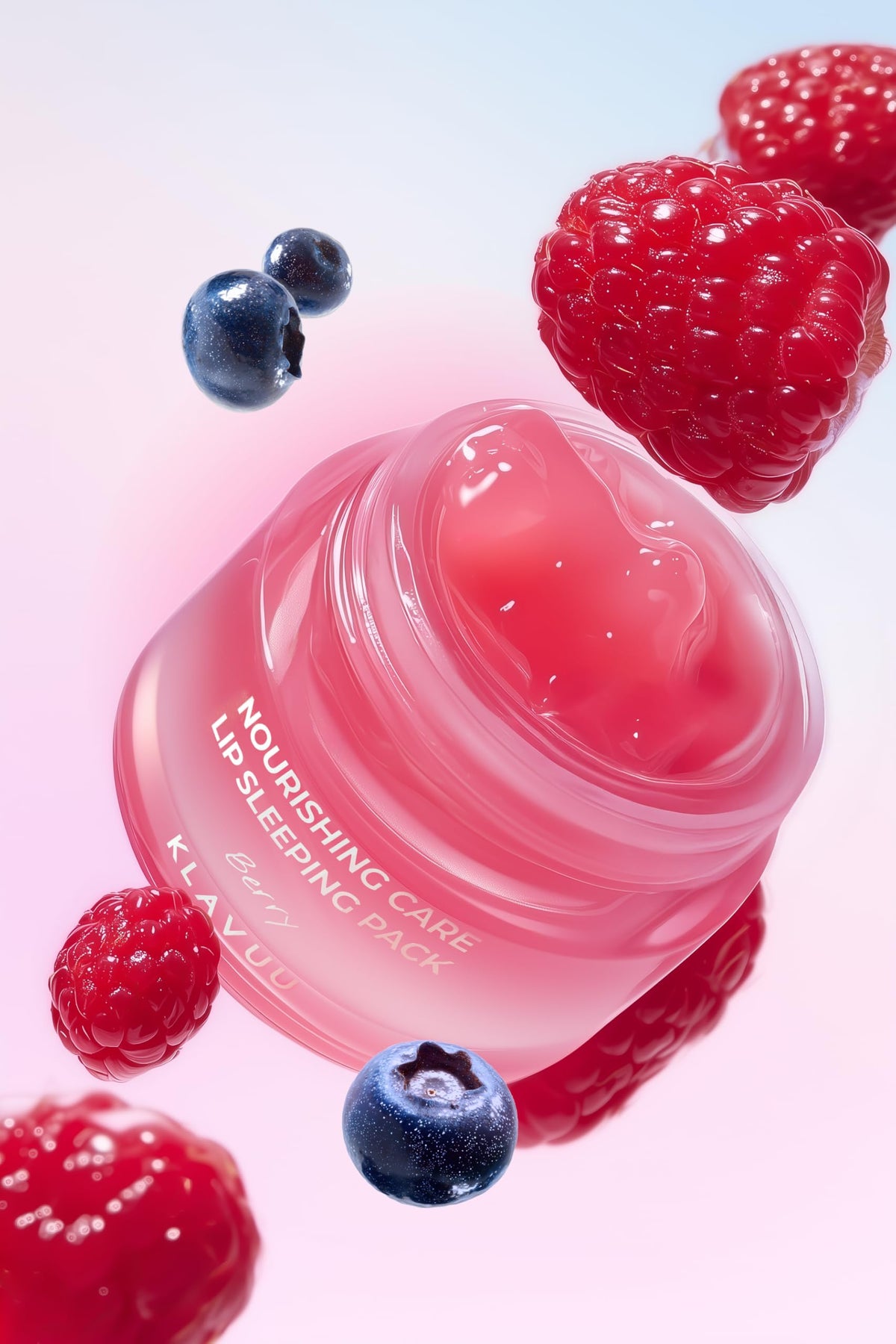 KLAVUU lip mask in a morning routine scene showing priming lips for lipstick and glossy finish