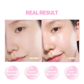 KLAVUU close-up texture transforming cream to clear film, shows gentle exfoliation