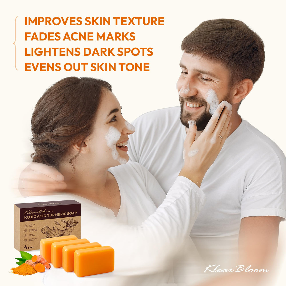 KlearBloom creamy lather texture demonstrating gentle cleanse and hydrated finish