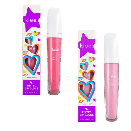 Klee Naturals front packaging showing both Tahoe Interlude and Vail Tempo glosses with clear labeling