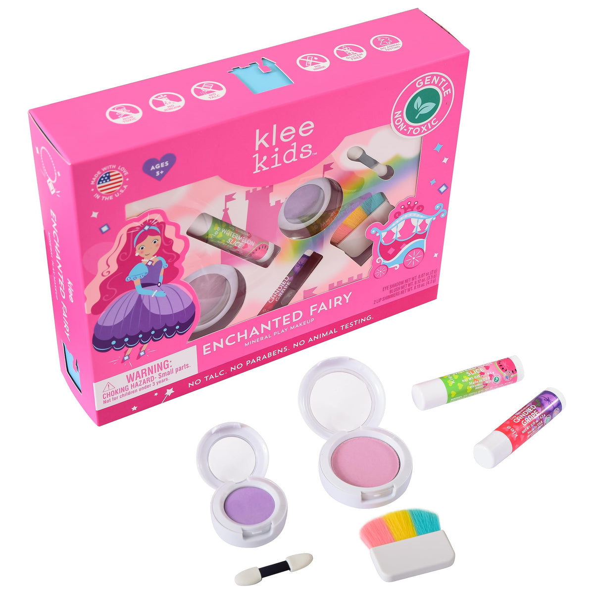 Klee Naturals Bedazzled Gems open eye shadow showing gentle mineral shimmer benefit