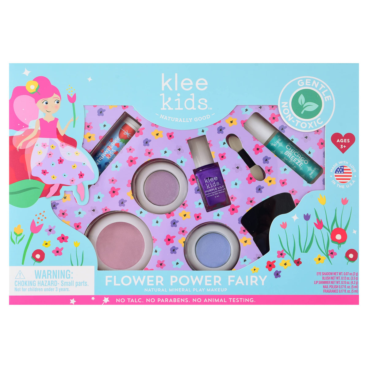 Klee Naturals front packaging showing Flower Power Fairy kit and benefits