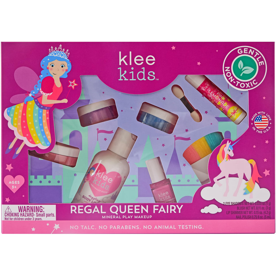 Klee Naturals front packaging showing Regal Queen Fairy kit and components, safe gift