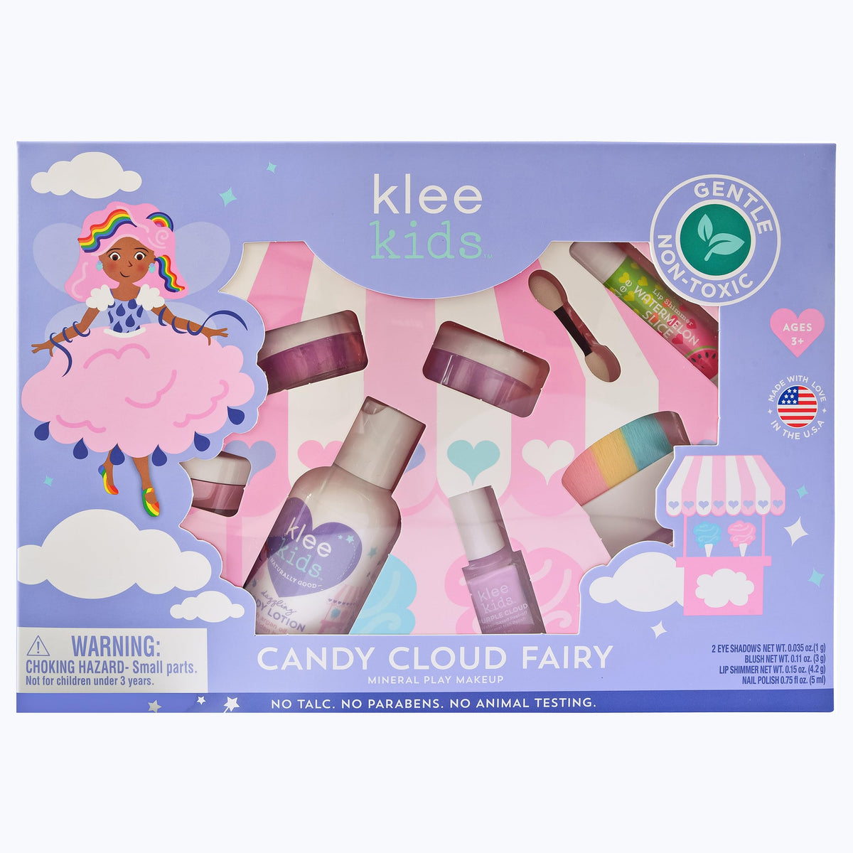 Klee Naturals front packaging showing full Candy Cloud Fairy kit benefits