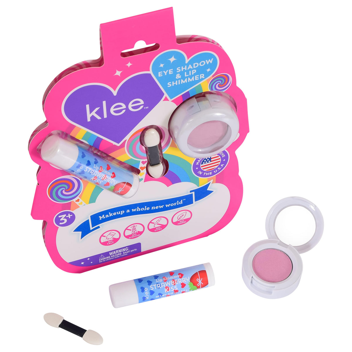 Klee Naturals Strawberry Kiss lip shimmer tube highlighting moisturizing tint