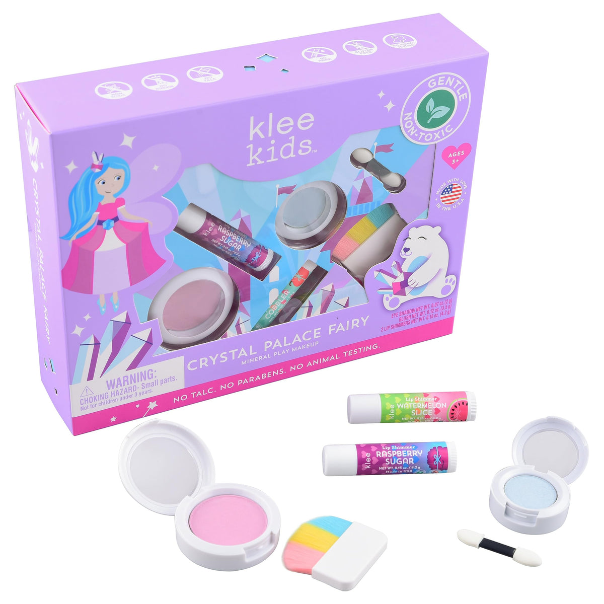 Klee Naturals Twinkle Blue eyeshadow close-up showing gentle shimmer