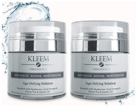 Kleem Organics front packaging showing two 1.7 fl oz jars for routine consistency