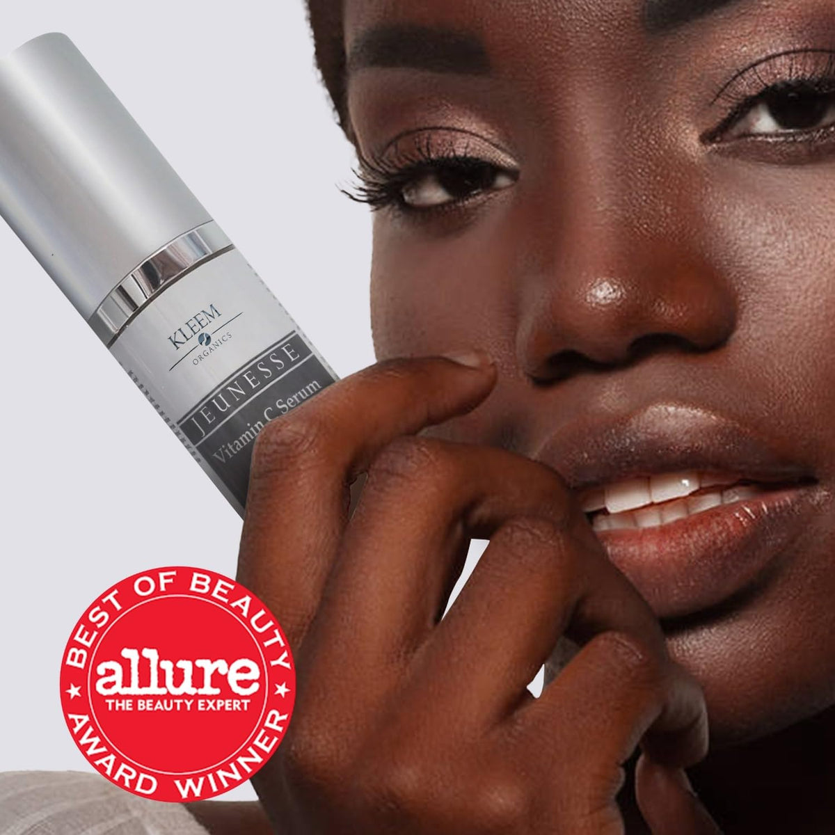 Kleem Organics visual of aloe and hyaluronic elements emphasizing soothing hydration