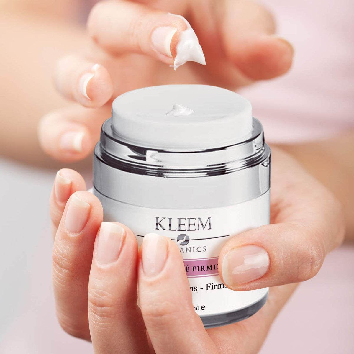 kleem organics jar top with label detail, highlights product name and ingredient clarity