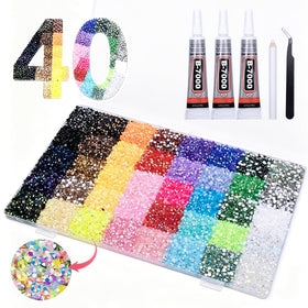 Klimonla front packaging showing full rhinestone kit and tools for instant crafting