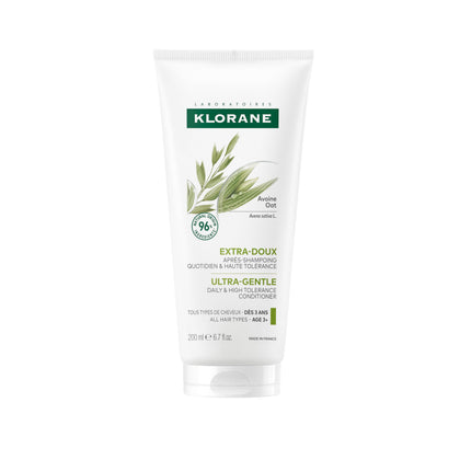 Klorane front packaging showing bottle benefit for gentle family care