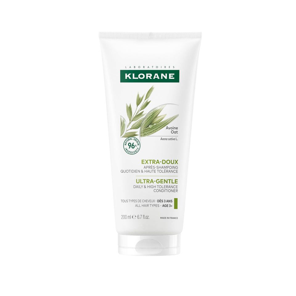 Klorane front packaging showing bottle benefit for gentle family care